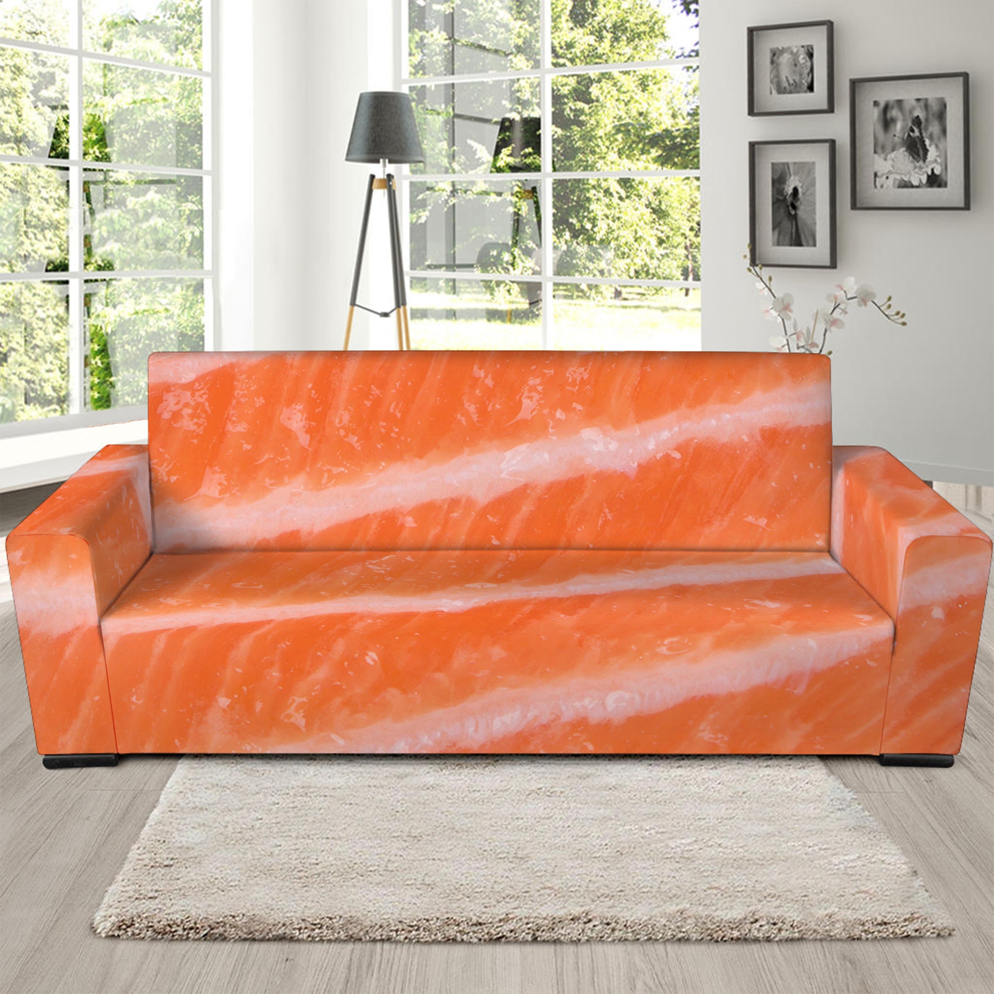 Salmon Fillet Print Sofa Slipcover