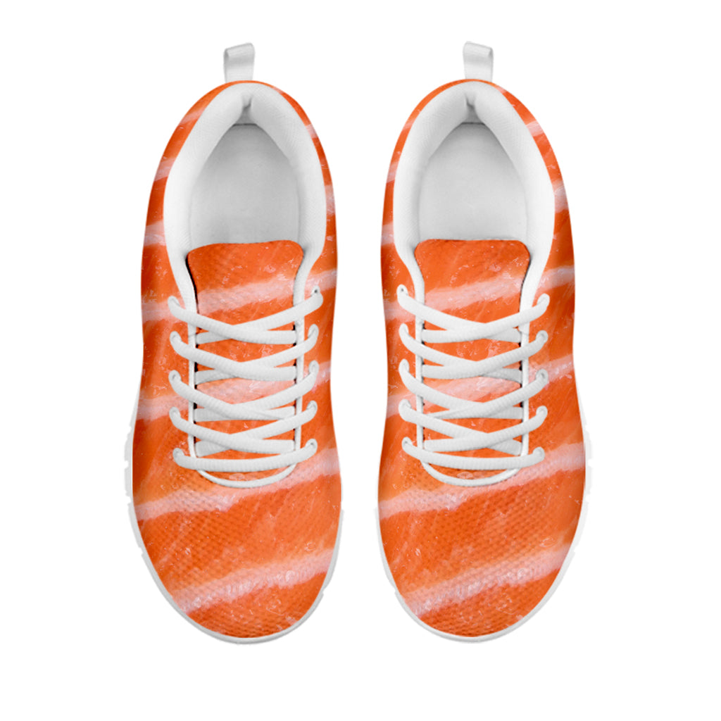 Salmon Fillet Print White Sneakers