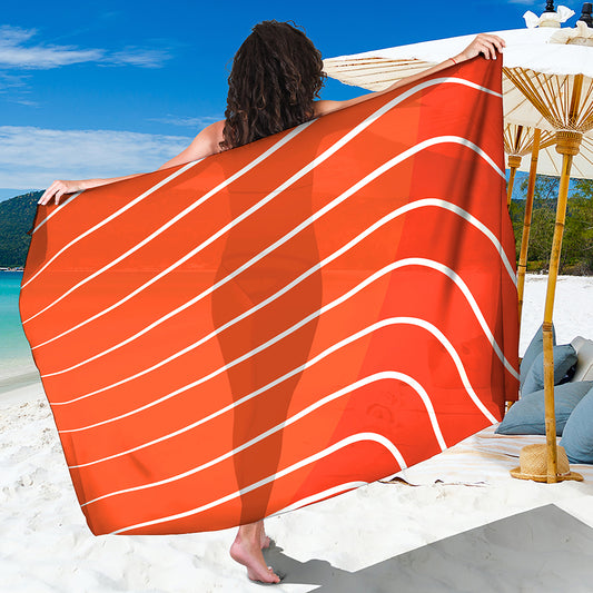 Salmon Print Beach Sarong Wrap