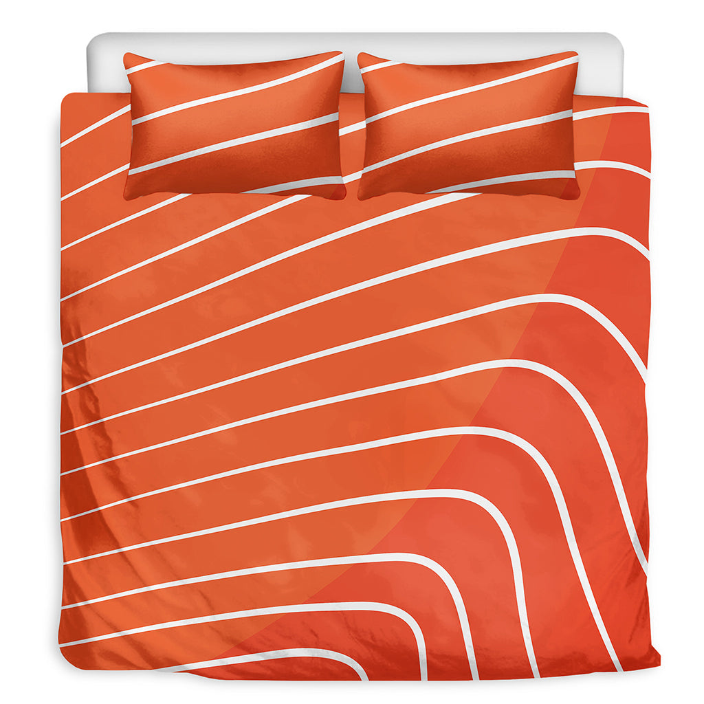 Salmon Print Duvet Cover Bedding Set