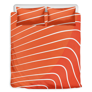 Salmon Print Duvet Cover Bedding Set
