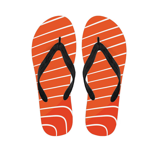 Salmon Print Flip Flops