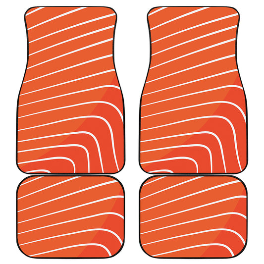 Salmon Print Front and Back Car Floor Mats