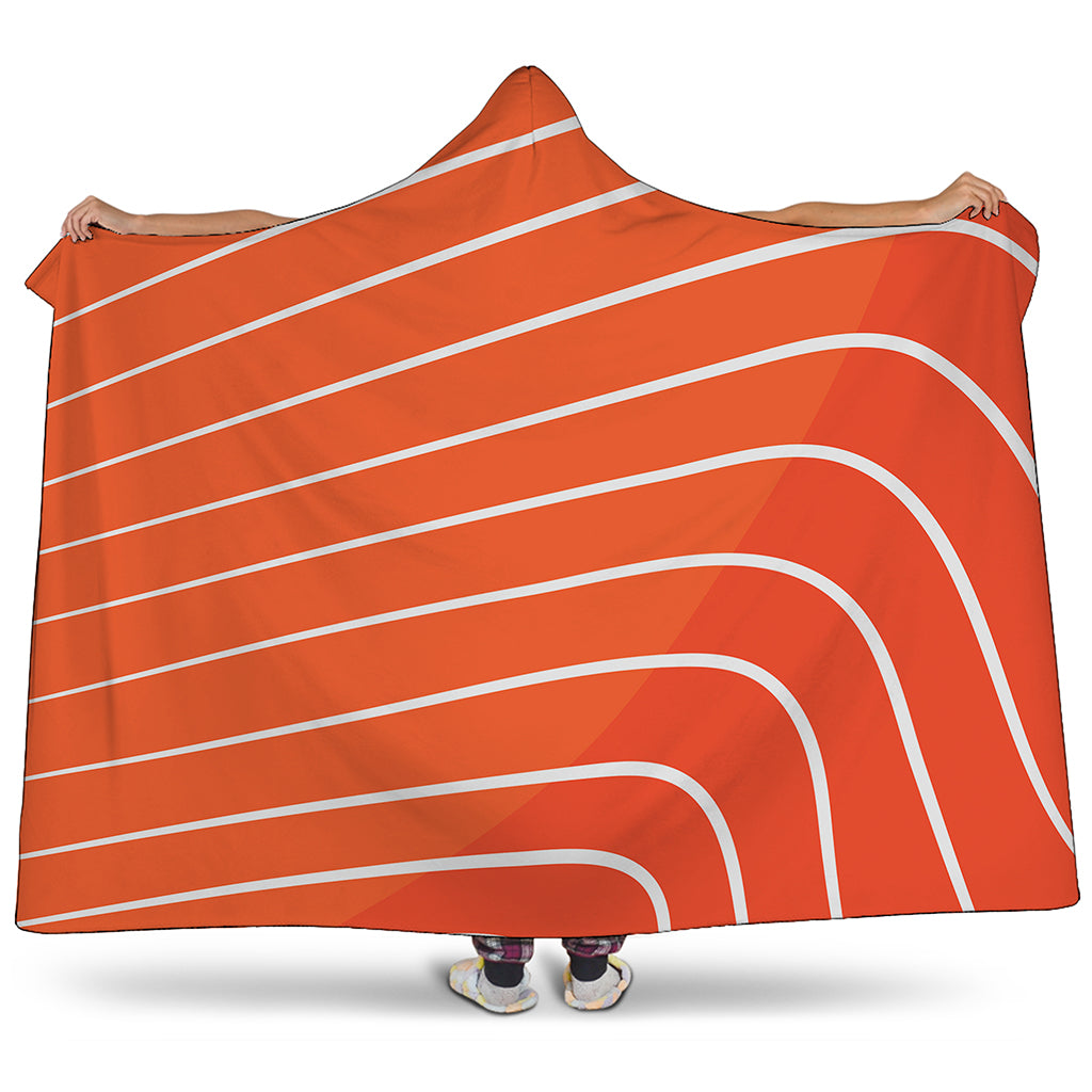 Salmon Print Hooded Blanket