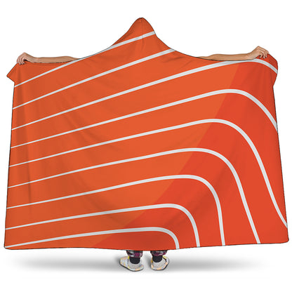 Salmon Print Hooded Blanket