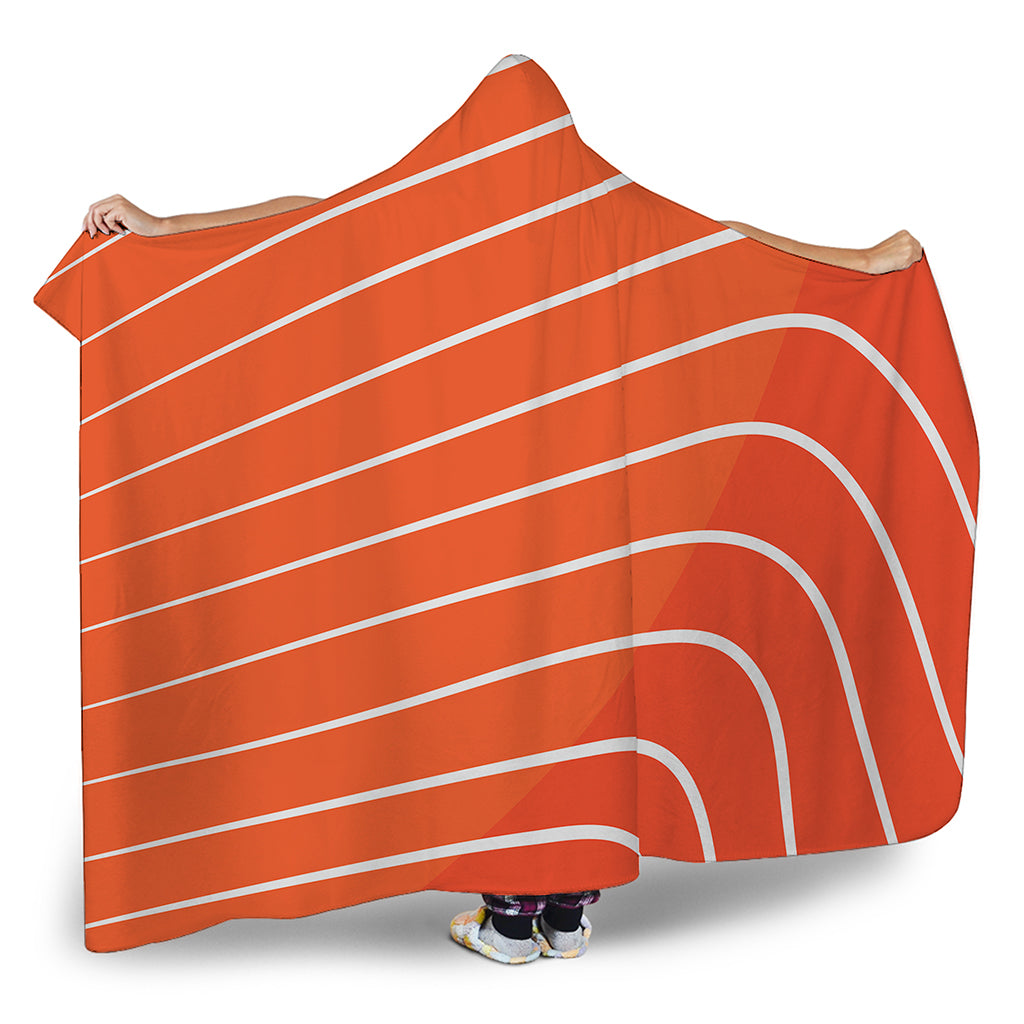 Salmon Print Hooded Blanket