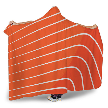 Salmon Print Hooded Blanket
