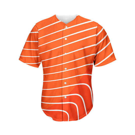 Salmon Print Men's Baseball Jersey