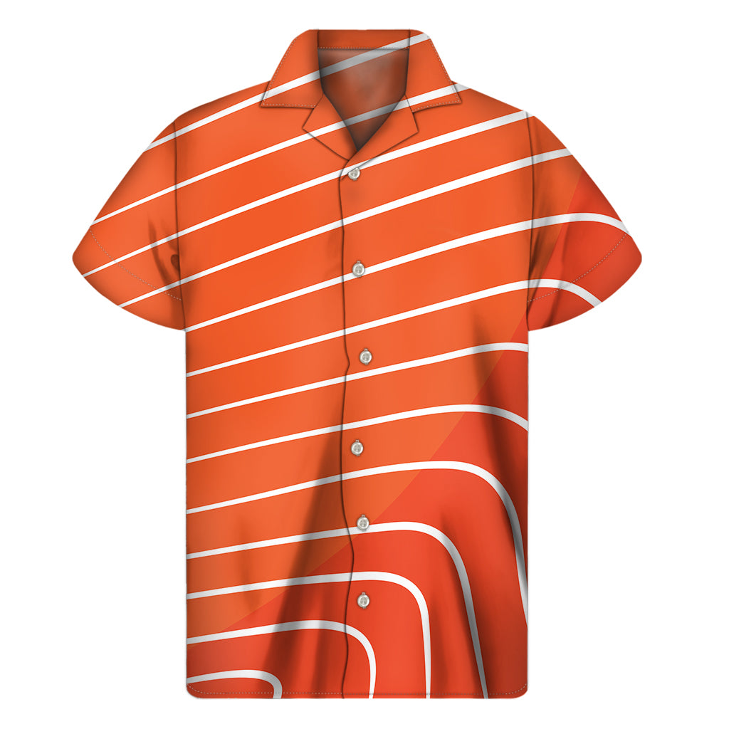 Salmon Print Men's Short Sleeve Shirt