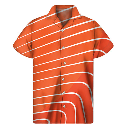 Salmon Print Men's Short Sleeve Shirt