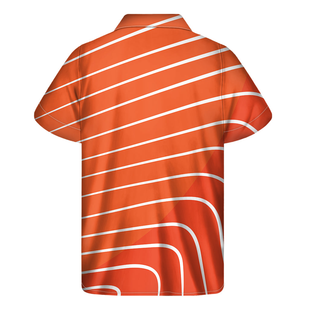 Salmon Print Men's Short Sleeve Shirt