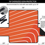 Salmon Print Oversized Sofa Protector