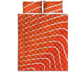 Salmon Print Quilt Bed Set