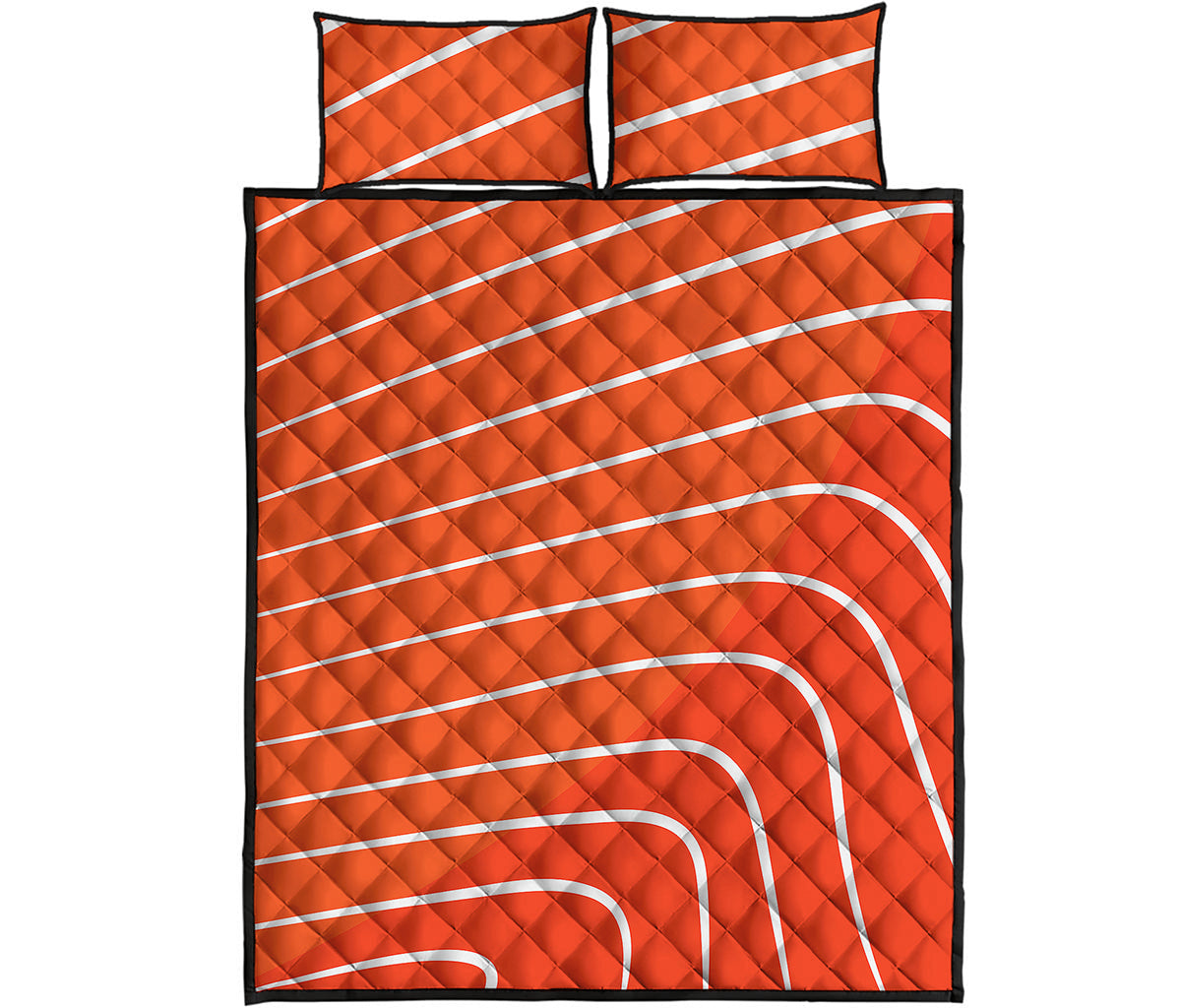 Salmon Print Quilt Bed Set