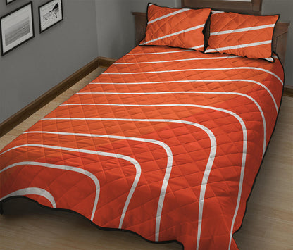 Salmon Print Quilt Bed Set