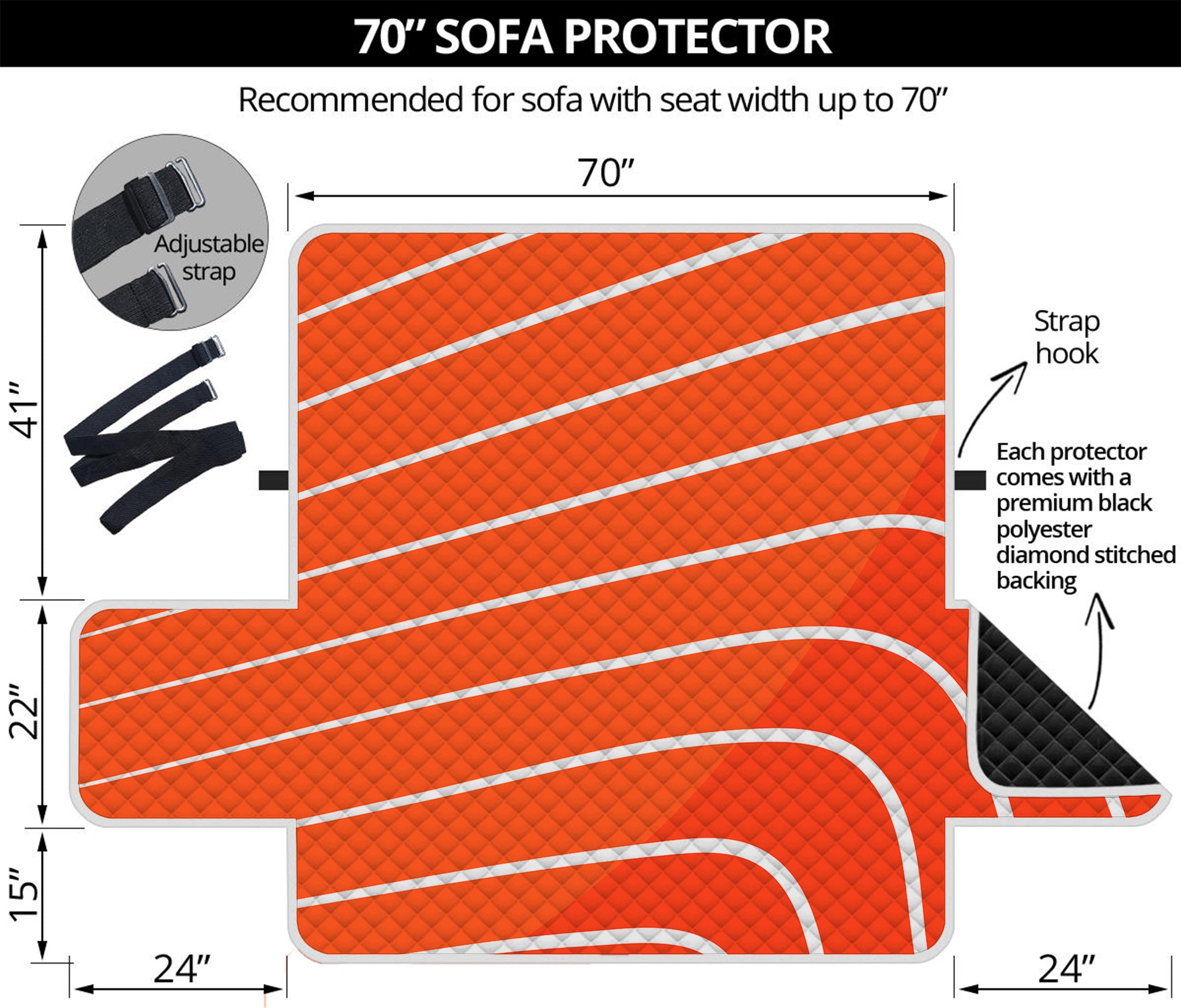 Salmon Print Sofa Protector