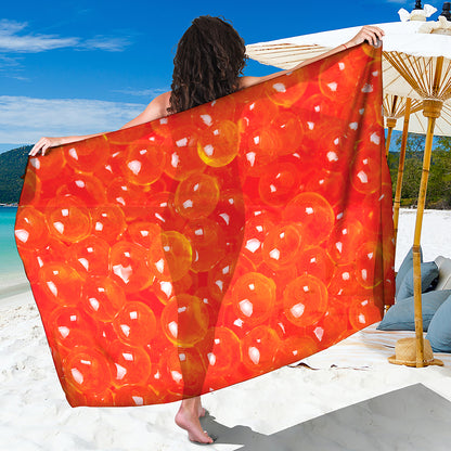 Salmon Roe Print Beach Sarong Wrap
