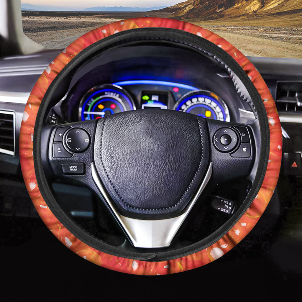 Salmon Roe Print Car Steering Wheel Cover