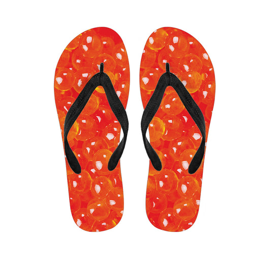 Salmon Roe Print Flip Flops