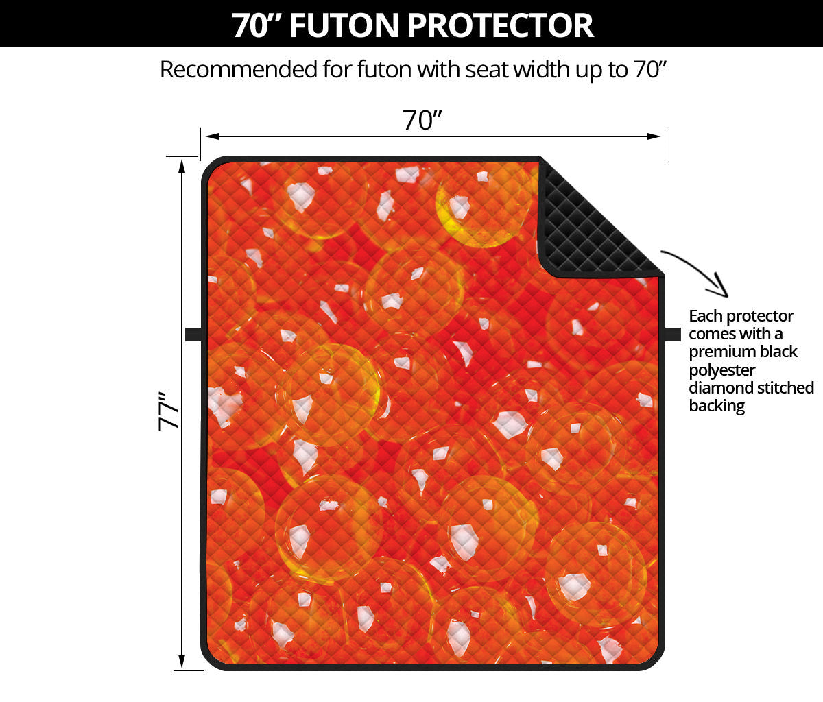 Salmon Roe Print Futon Protector