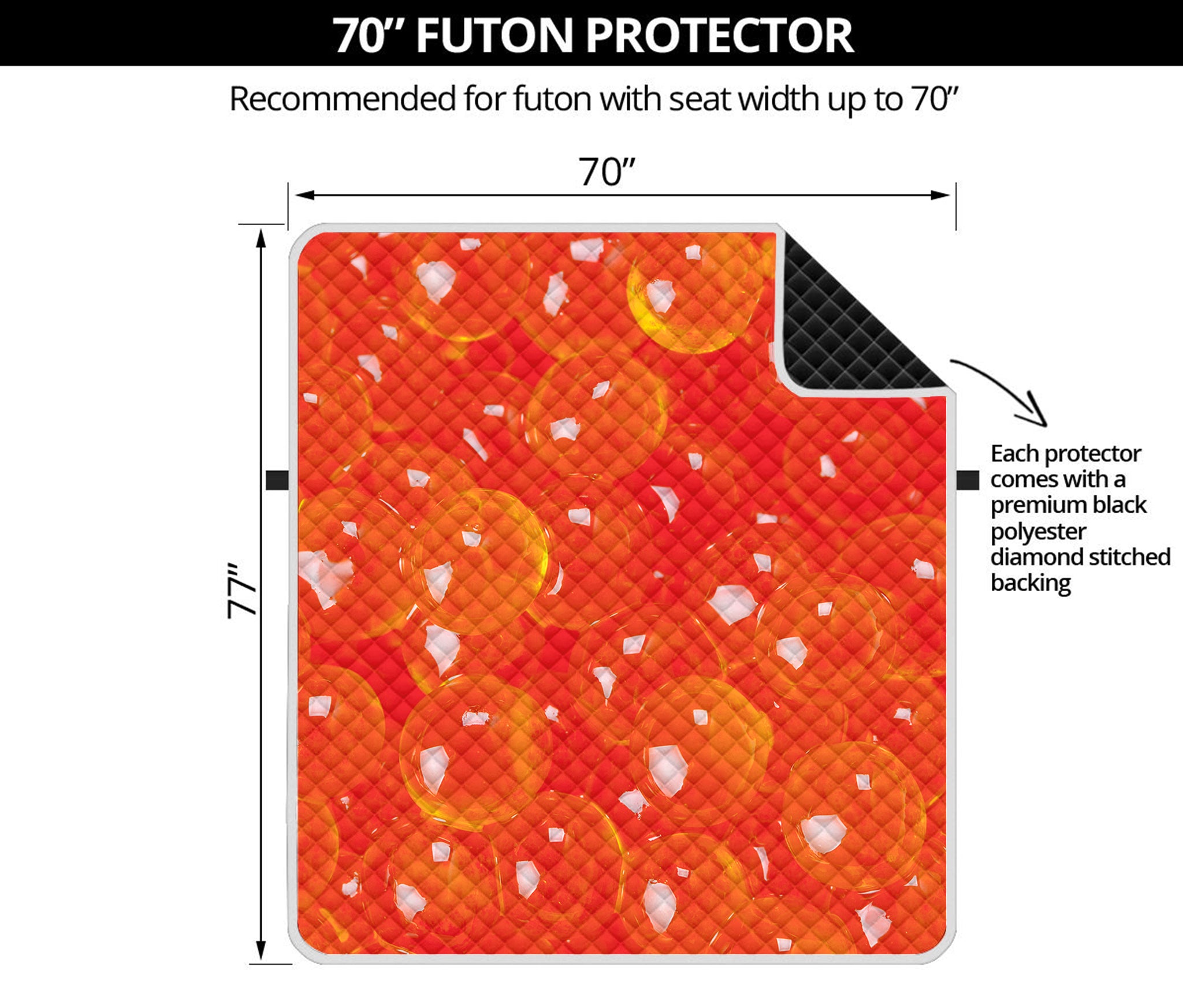 Salmon Roe Print Futon Protector