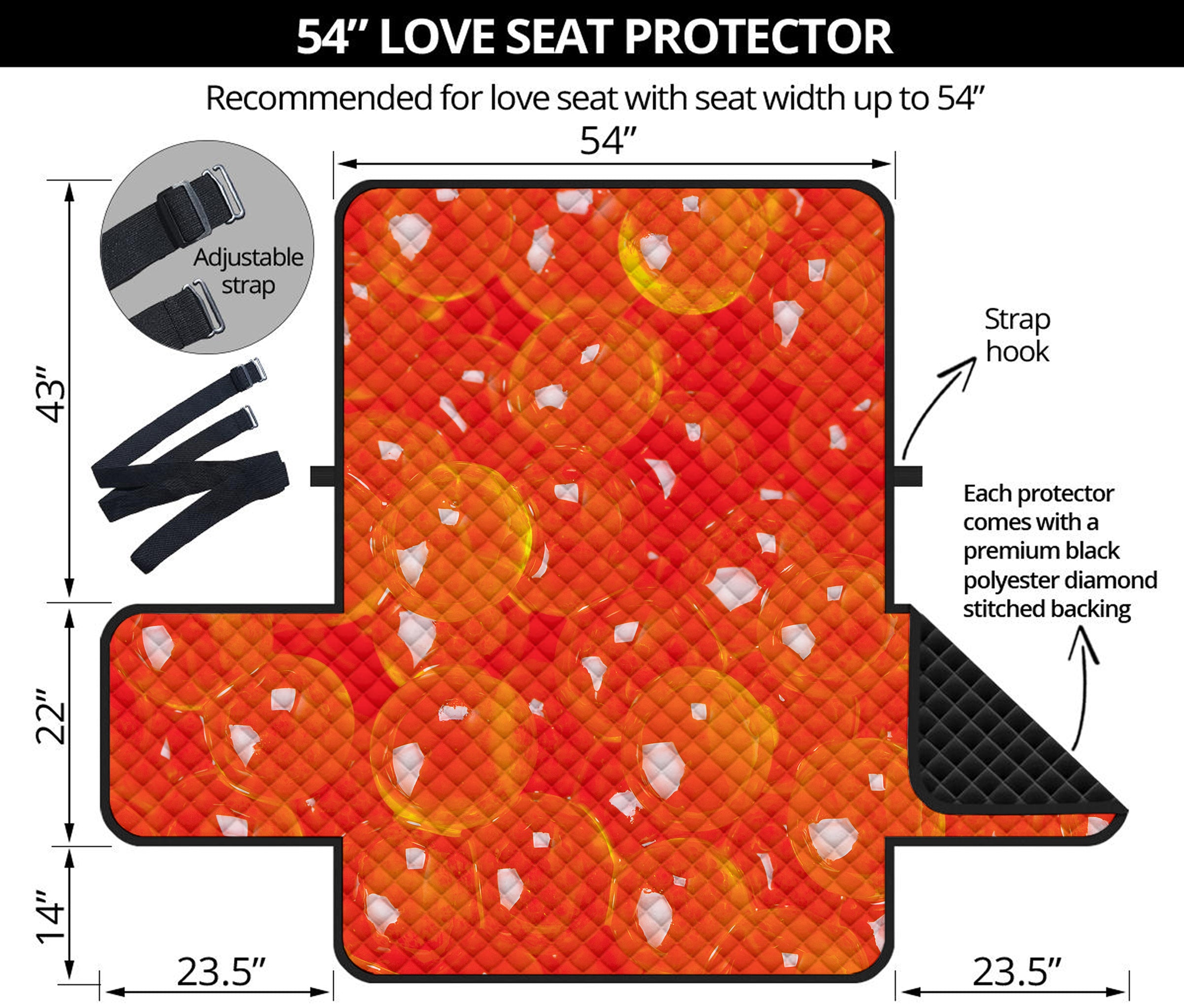 Salmon Roe Print Loveseat Protector