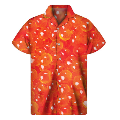 Salmon Roe Print Men's Short Sleeve Shirt