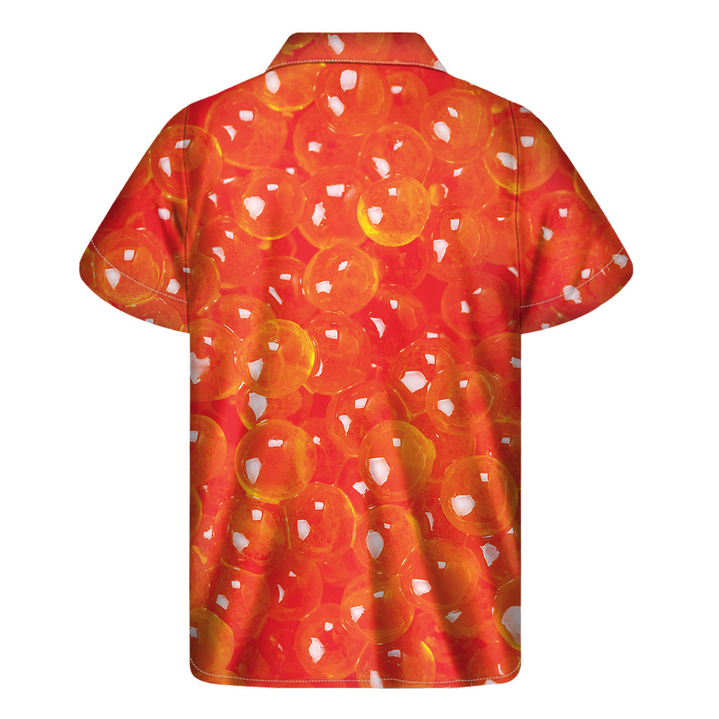 Salmon Roe Print Men's Short Sleeve Shirt
