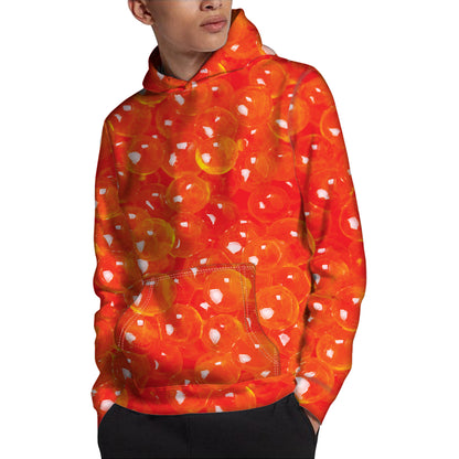 Salmon Roe Print Pullover Hoodie