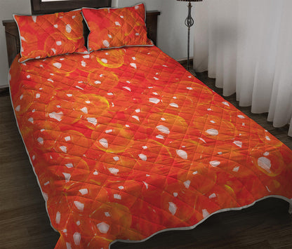 Salmon Roe Print Quilt Bed Set