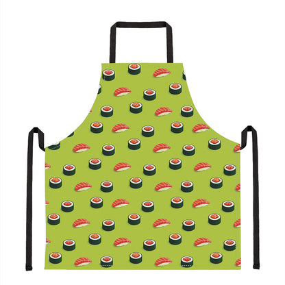 Salmon Sushi And Rolls Pattern Print Apron