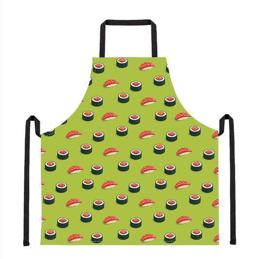 Salmon Sushi And Rolls Pattern Print Apron