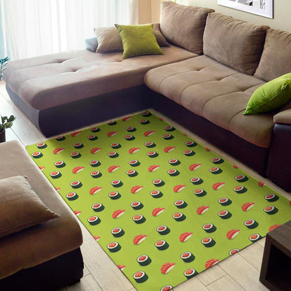 Salmon Sushi And Rolls Pattern Print Area Rug