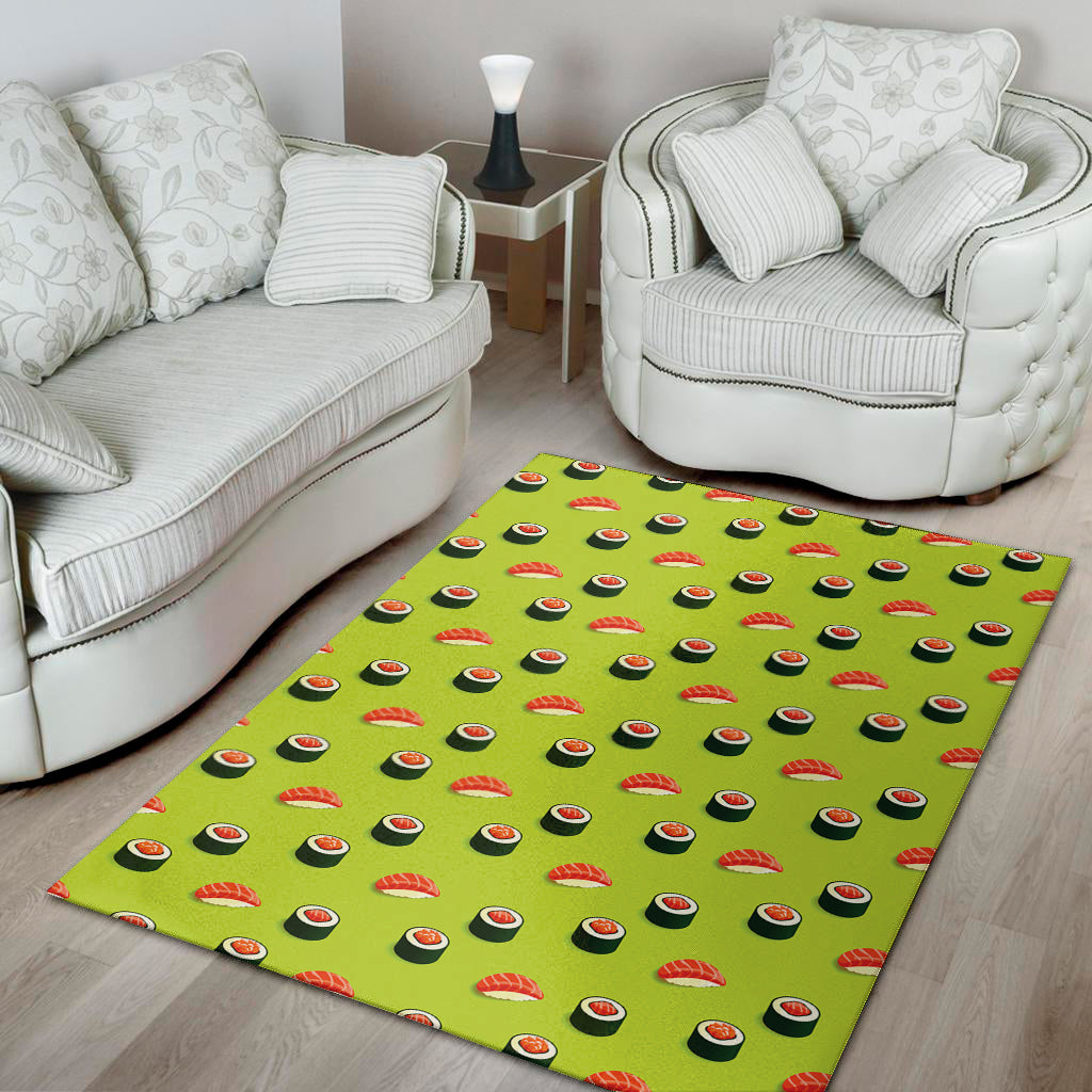 Salmon Sushi And Rolls Pattern Print Area Rug