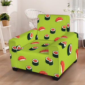Salmon Sushi And Rolls Pattern Print Armchair Slipcover
