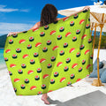 Salmon Sushi And Rolls Pattern Print Beach Sarong Wrap
