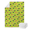 Salmon Sushi And Rolls Pattern Print Blanket
