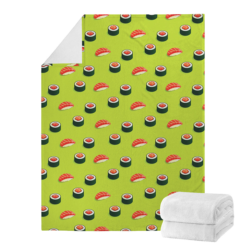 Salmon Sushi And Rolls Pattern Print Blanket