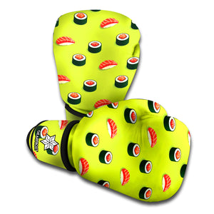 Salmon Sushi And Rolls Pattern Print Boxing Gloves