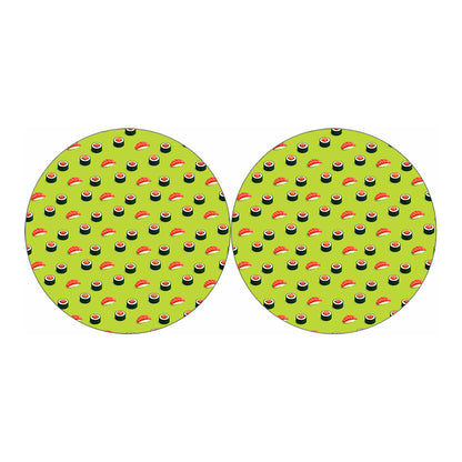 Salmon Sushi And Rolls Pattern Print Car Coasters