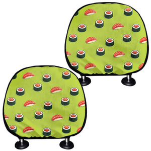 Salmon Sushi And Rolls Pattern Print Car Headrest Covers
