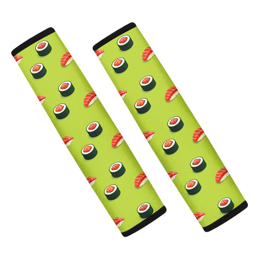 Salmon Sushi And Rolls Pattern Print Car Seat Belt Covers