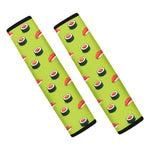 Salmon Sushi And Rolls Pattern Print Car Seat Belt Covers