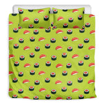 Salmon Sushi And Rolls Pattern Print Duvet Cover Bedding Set