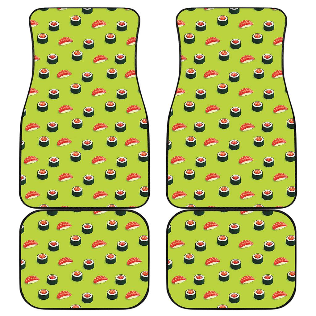Salmon Sushi And Rolls Pattern Print Front and Back Car Floor Mats