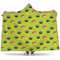 Salmon Sushi And Rolls Pattern Print Hooded Blanket