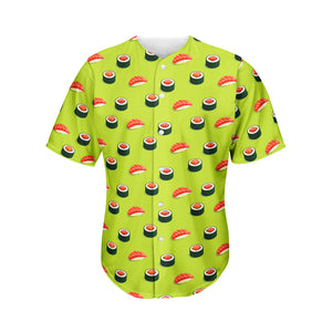 Salmon Sushi And Rolls Pattern Print Men's Baseball Jersey
