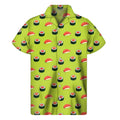 Salmon Sushi And Rolls Pattern Print Men's Short Sleeve Shirt