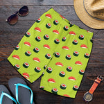 Salmon Sushi And Rolls Pattern Print Men's Shorts