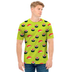 Salmon Sushi And Rolls Pattern Print Men's T-Shirt